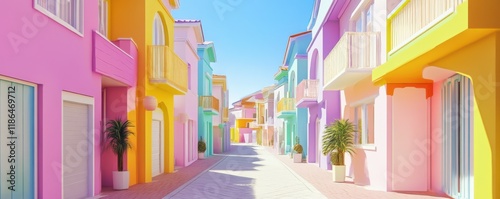 pastel houses, home concept, colorful design, connection, creativity, modernization of living spaces, playful architecture, community, vibrant colors