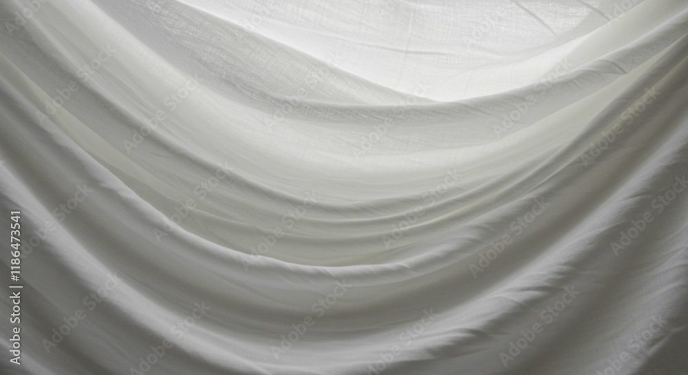 Obraz premium Elegant Draped White Fabric Soft Texture Background