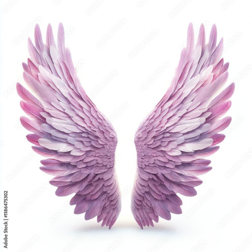 Fototapeta premium Ethereal wings made of sunlight, showcasing beautiful gradient of colors