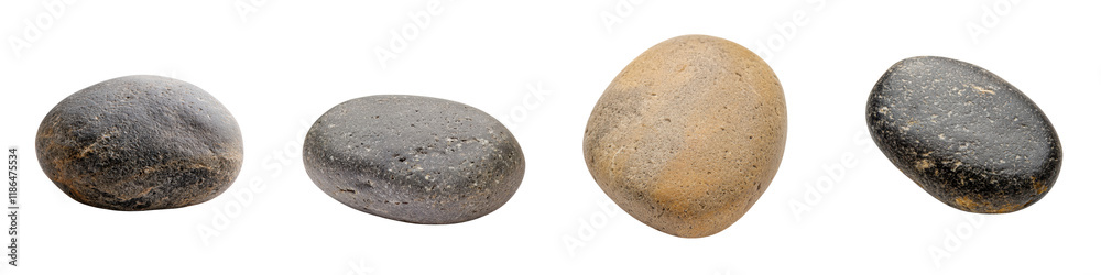 Fototapeta premium Serene Arrangement of Smooth River Stones in Zen Minimalist Composition