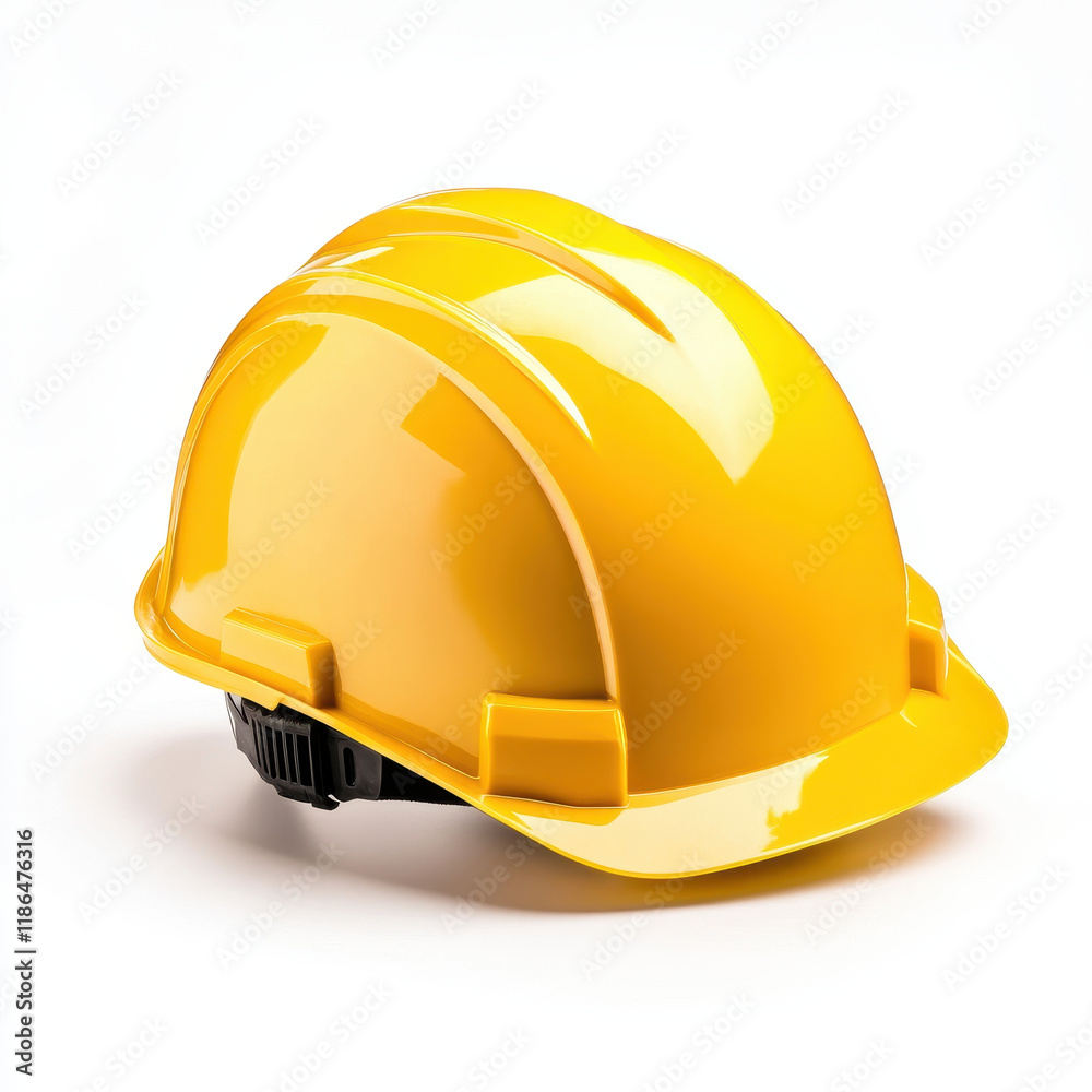 Fototapeta premium vibrant yellow safety helmet for construction and industrial use