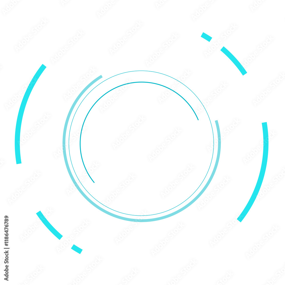 Circle HUD Digital technology style line and element on transparent background Circle HUD Digital technology style line and element on transparent background