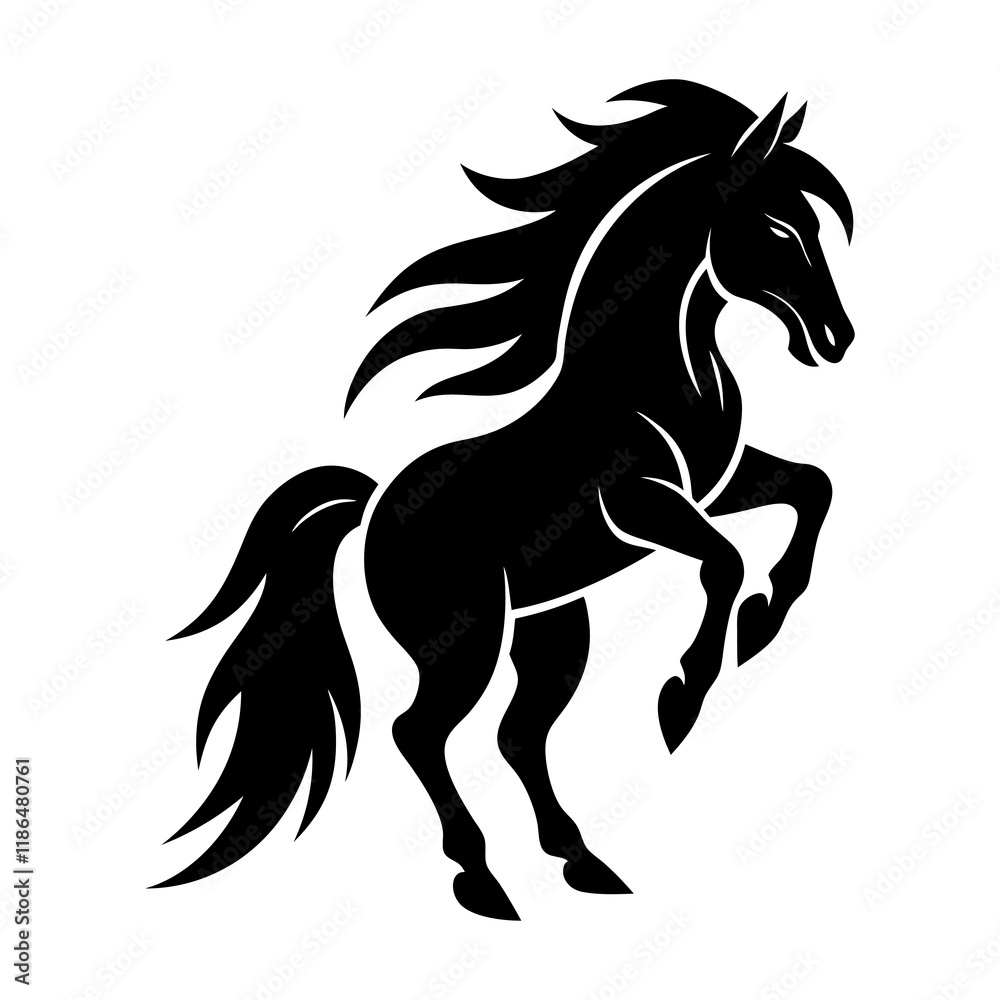 Wild Stallion mascot logo vector silhouette Wild Stallion mascot logo vector silhouette