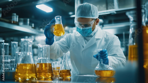 Industrial Worker Handling Ingredients Improperly in Processing Facility