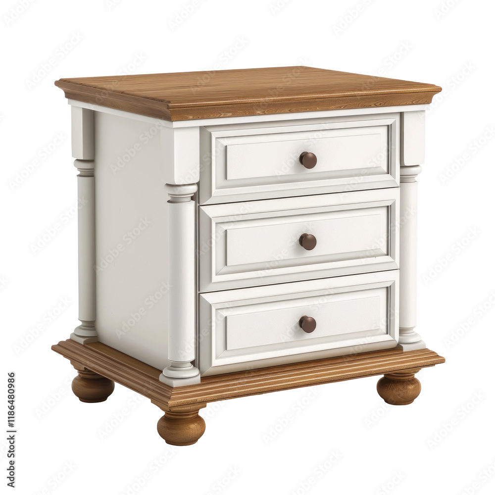 Clean and Isolated White Nightstand on a transparent background for Elegant Bedroom Decor Clean and Isolated White Nightstand on a transparent background for Elegant Bedroom Decor