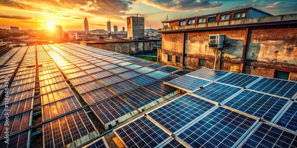 Eco-friendly solar panels transform cityscapes, a sustainable energy exploration. Eco-friendly solar panels transform cityscapes, a sustainable energy exploration.
