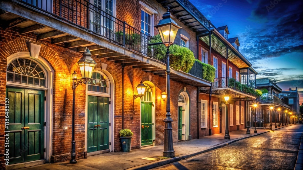 Experience New Orleans' French Quarter after dark. Photograph gaslit streets and stunning historic buildings. Experience New Orleans' French Quarter after dark. Photograph gaslit streets and stunning historic buildings.