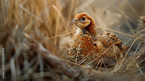 The Heath Hen was a small, brownish grouse native to the eastern United States, known for its distinct courtship displays and booming calls. It inhabited open grasslands and scrubby areas but faced ra photo