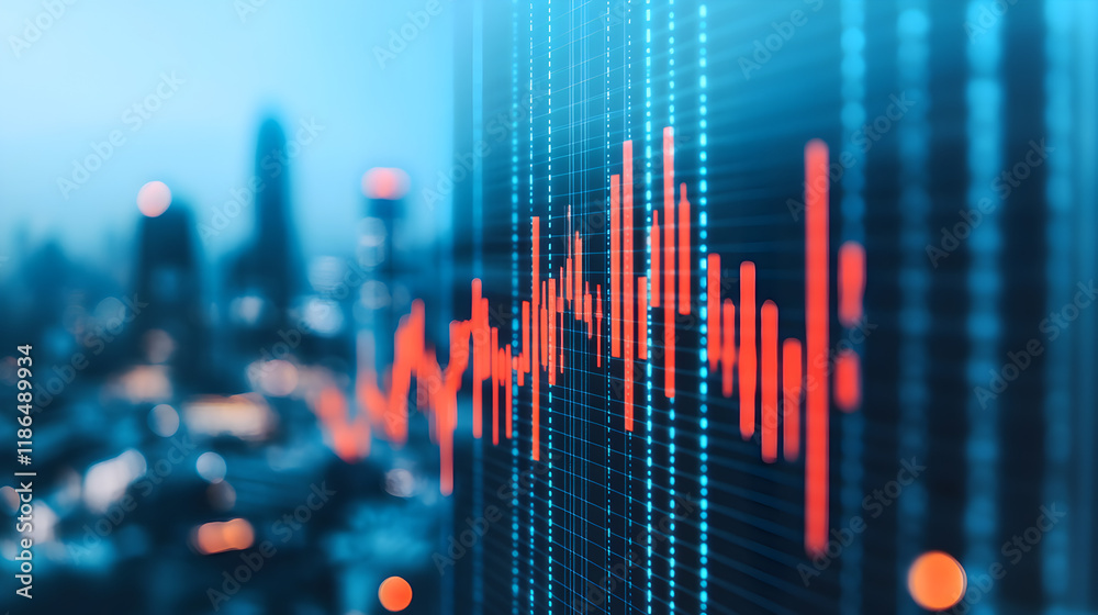 Analyzing audio data trends urban environment digital visualization tech concept