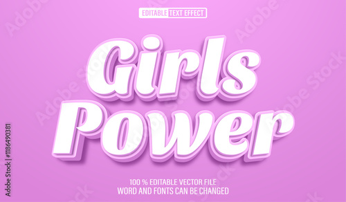 Editable 3d text style effect - Pink Soft Girl Power text effect Template