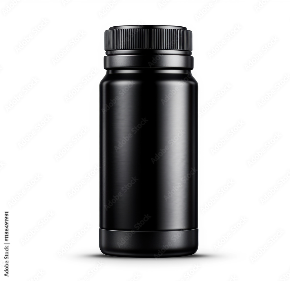Black Camping Flask on Transparent Background Black Camping Flask on Transparent Background