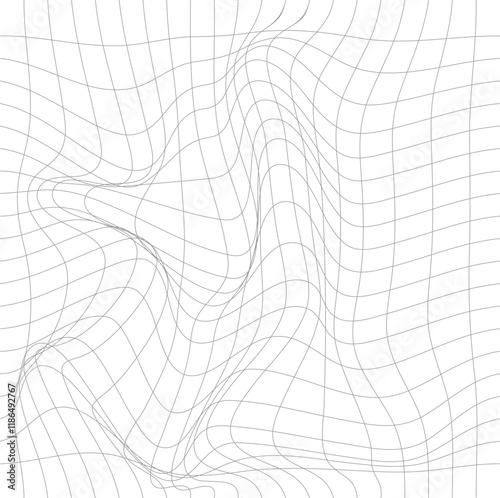 Complex Abstract Mesh with Organic Grid Distortions and Curves, Ideal for Modern Digital Art, Background Textures, and Tech-Inspired Visuals