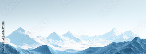Wallpaper Mural A mountain range with snow on the peaks and a clear blue sky Torontodigital.ca