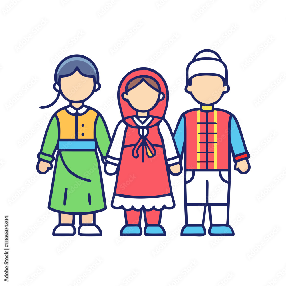 children in traditional dress vector icon, eid al-fitr vector illustration - simple illustration of children in traditional dress perfect for logos, and eid al-fitr-themed designs. children in traditional dress vector icon, eid al-fitr vector illustration - simple illustration of children in traditional dress perfect for logos, and eid al-fitr-themed designs.