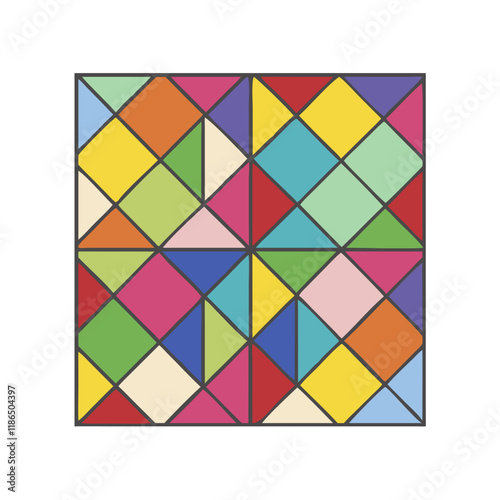 colorful mosaic pattern vector icon, eid al-fitr vector illustration - simple illustration of colorful mosaic pattern perfect for logos, and eid al-fitr-themed designs.