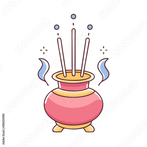 decorative incense burner vector icon, eid al-fitr vector illustration - simple illustration of decorative incense burner perfect for logos, and eid al-fitr-themed designs.