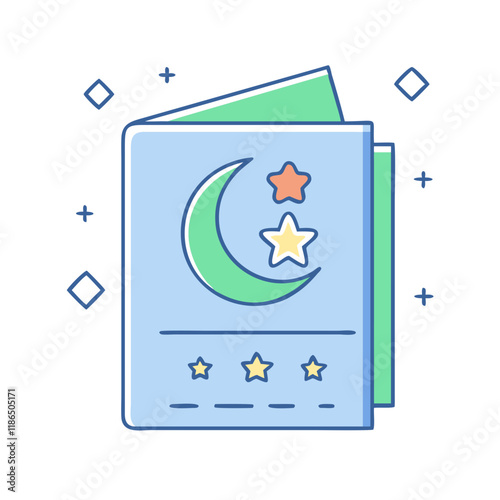 eid card with stars vector icon, eid al-fitr vector illustration - simple illustration of eid card with stars perfect for logos, and eid al-fitr-themed designs.