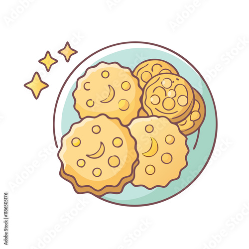 eid cookies vector icon, eid al-fitr vector illustration - simple illustration of eid cookies perfect for logos, and eid al-fitr-themed designs.