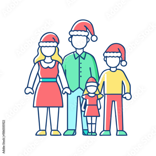 family dressed in festive attire vector icon, eid al-fitr vector illustration - simple illustration of family dressed in festive attire perfect for logos, and eid al-fitr-themed designs.