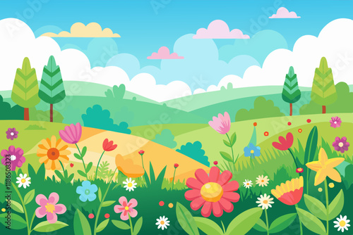 A beautiful summer background for book illustration