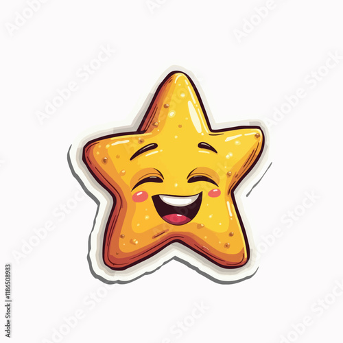 smiling star vector illustration with vibrant colors, playful and cheerful celestial design