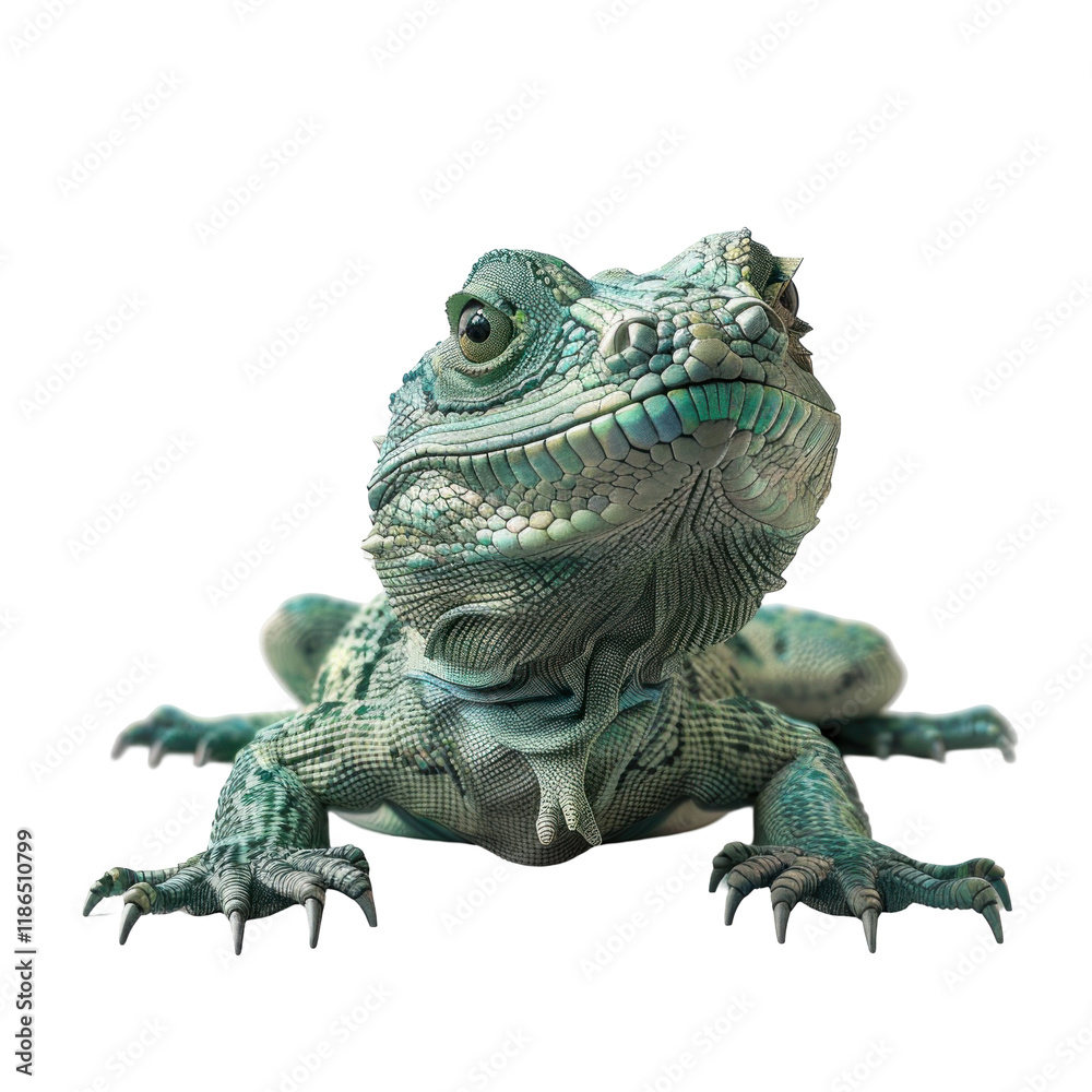 Fototapeta premium Photorealistic Caiman on Clean transparent background Showcasing Detailed Scales and Serene Expression