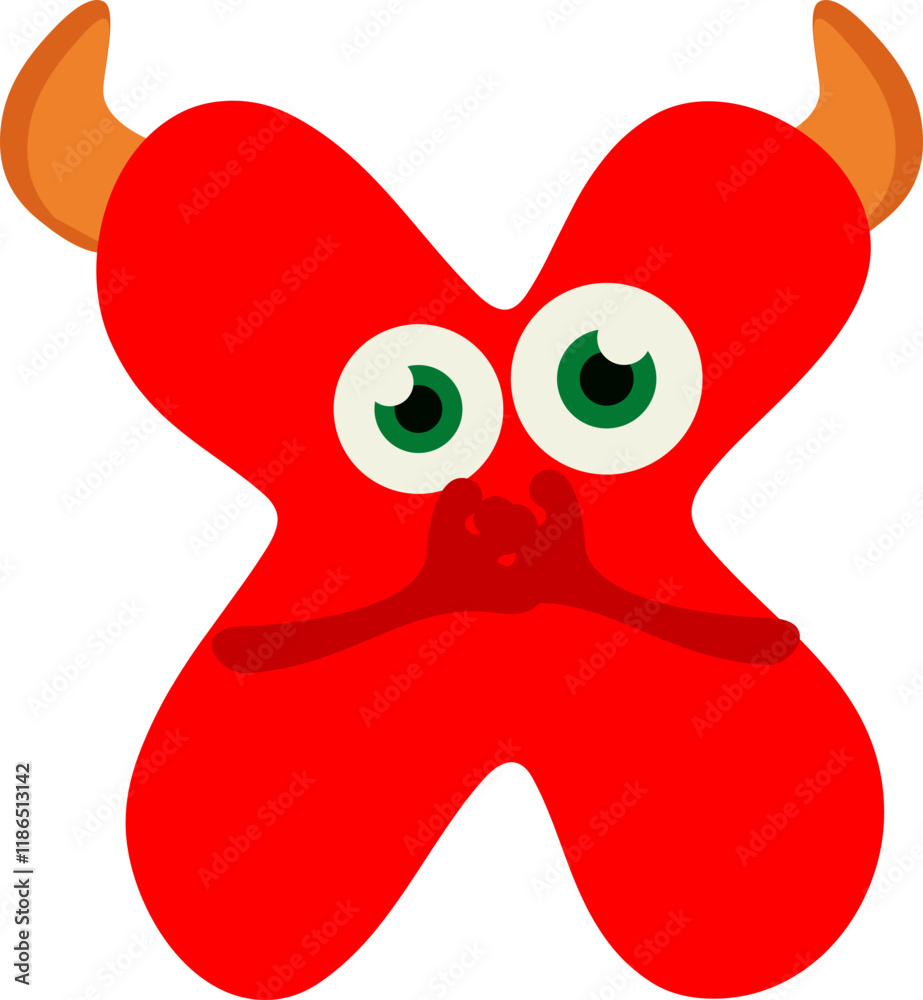 Obraz premium Maroon Monster Alphabet