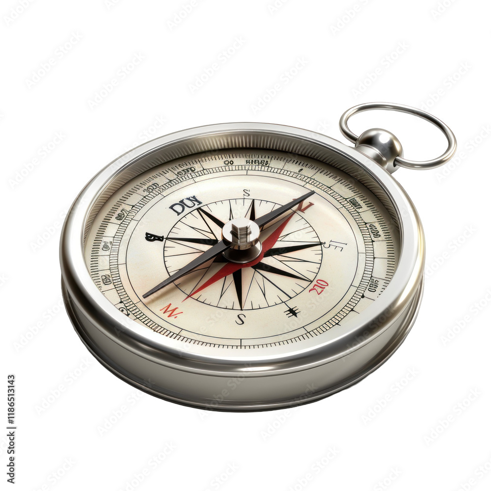 Isolated Compass on a Clean transparent background for Navigation and Drafting Concepts Isolated Compass on a Clean transparent background for Navigation and Drafting Concepts