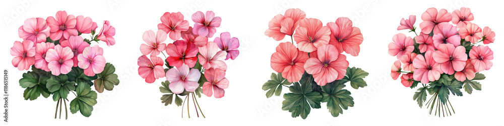 Fototapeta premium Vibrant Floral Bouquets in Warm Hues Showcasing Nature s Beauty