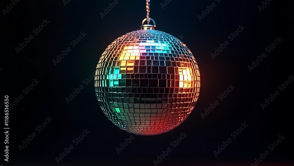 Obraz premium Vibrant Disco Ball on Black Background