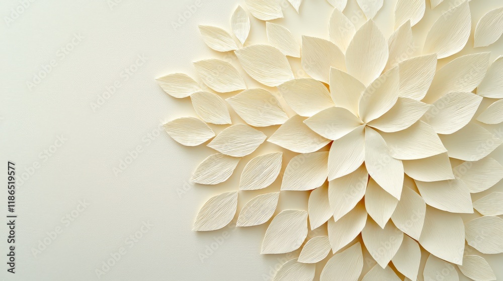 Elegant White Petal Arrangement on Light Background for Home Decor and Art Projects