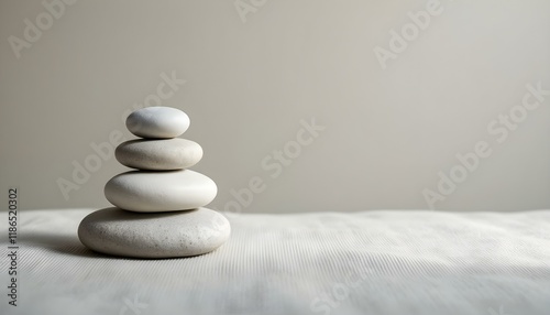 zen, stones, stacked, smooth, neutral, cloth, surface, soft, natural, lighting, plain, background, balance, harmony, calm, minimalist, serene, tranquil, meditative, peaceful, nature, simplicity, photo