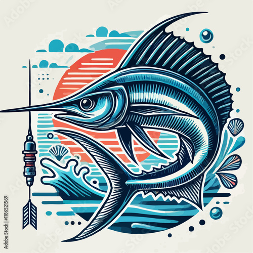 sword fish illustration