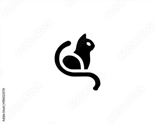 Silhouette cat icon vector illustration