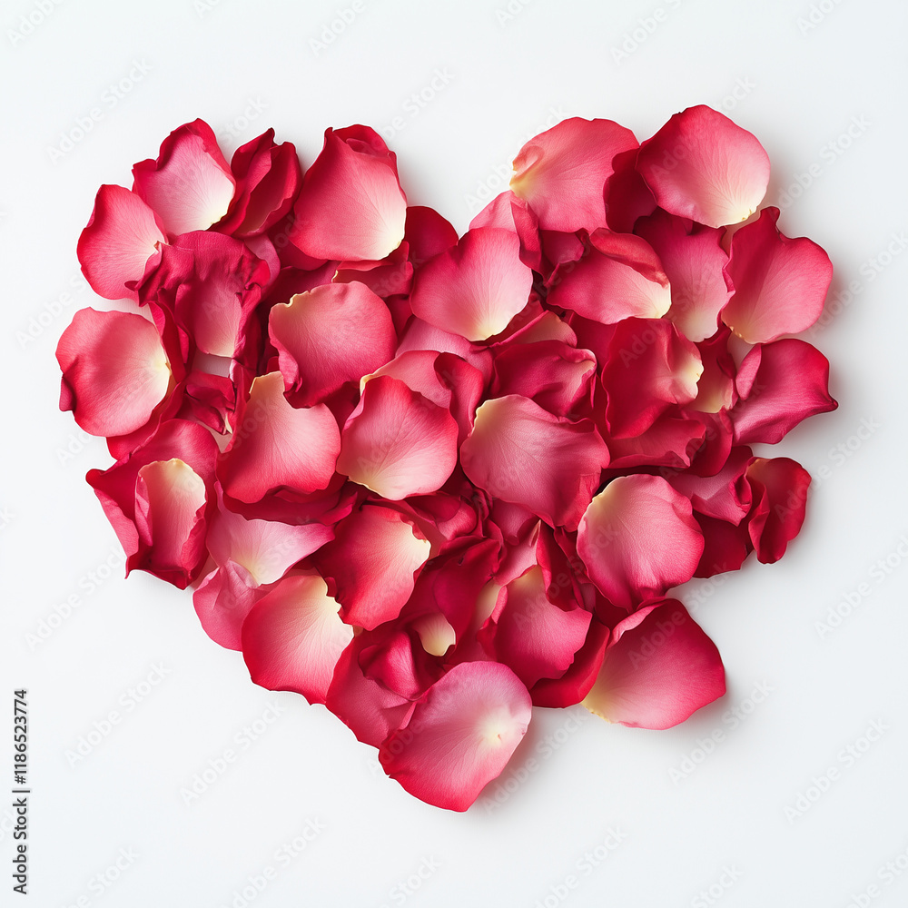 Rose petals in the shape of a heart Rose petals in the shape of a heart