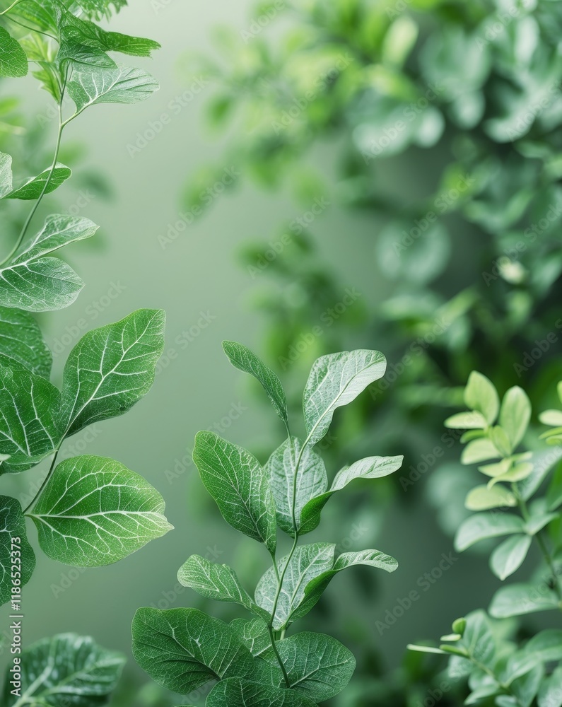 Obraz premium Lush Green Foliage Natural Leaf Texture Greenery Background