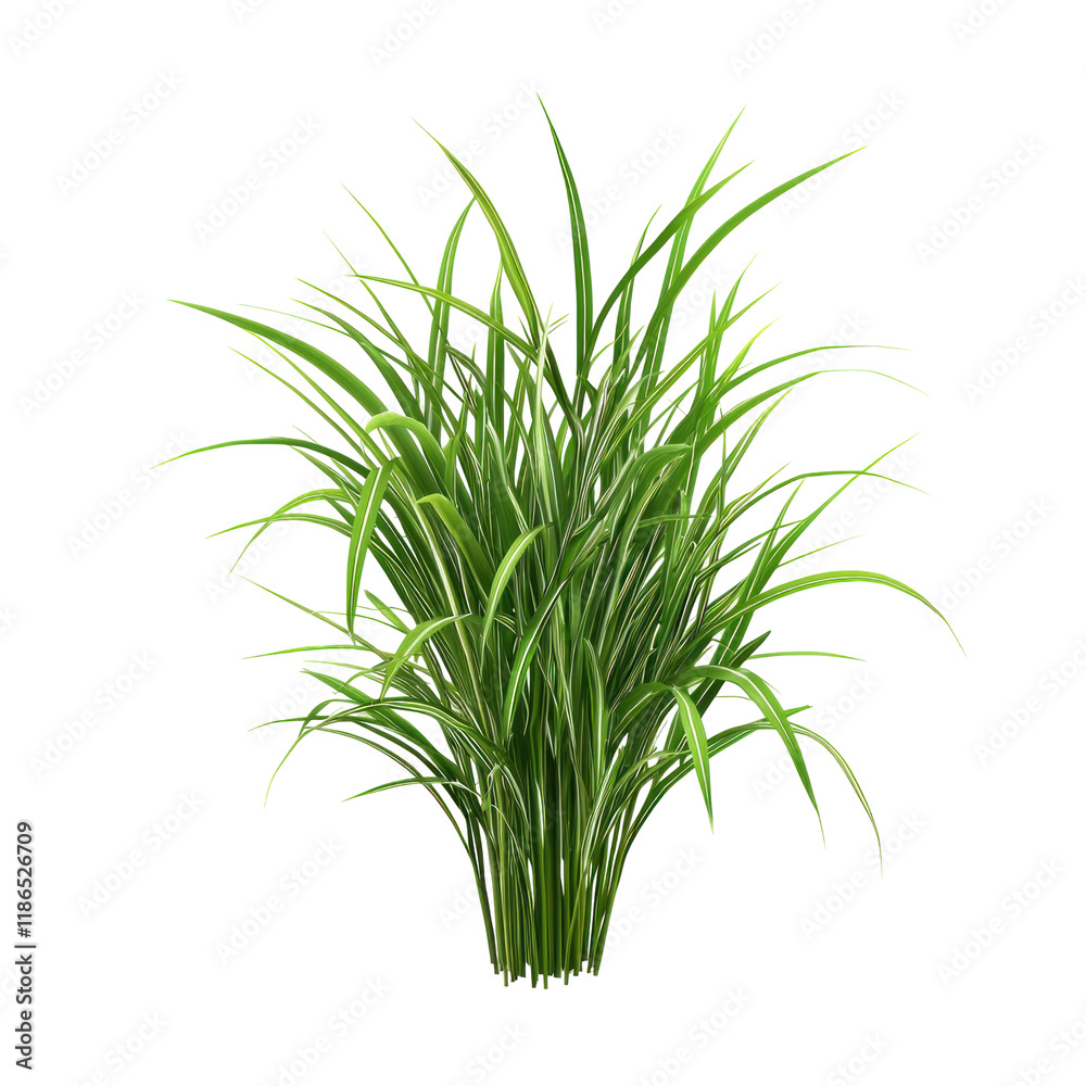 Fototapeta premium Fresh Lemongrass Isolated on Clean transparent background for Photorealistic.