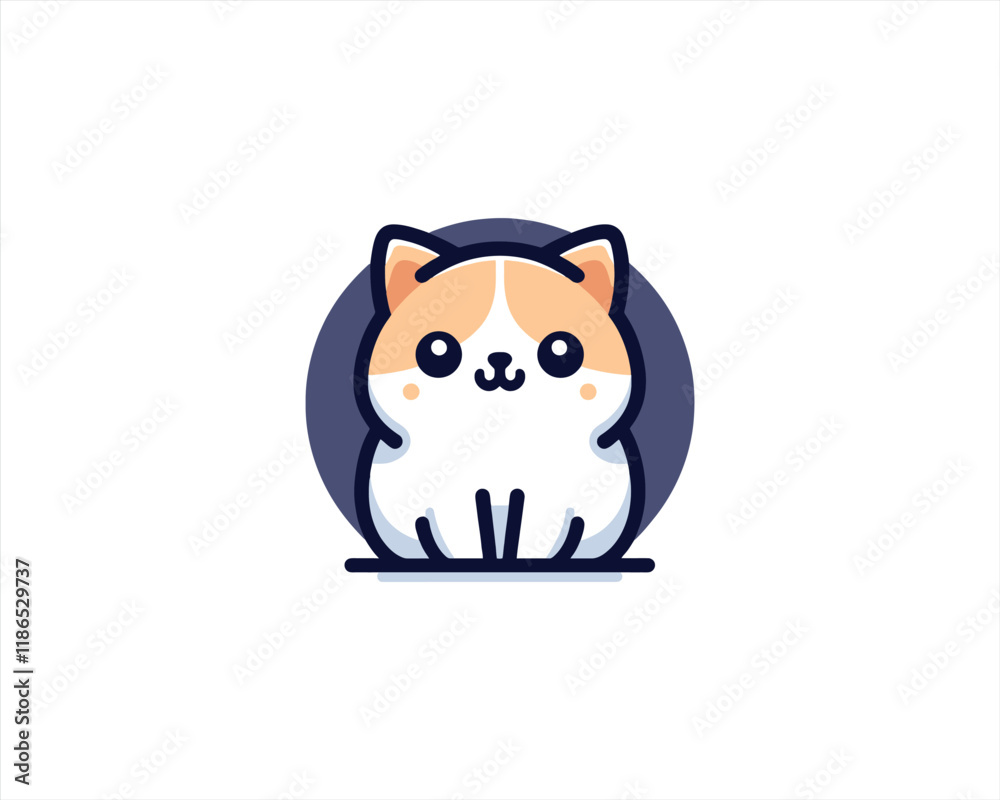 Cartoon cat logo design icon symbol vector illustration. Cartoon cat logo design icon symbol vector illustration.