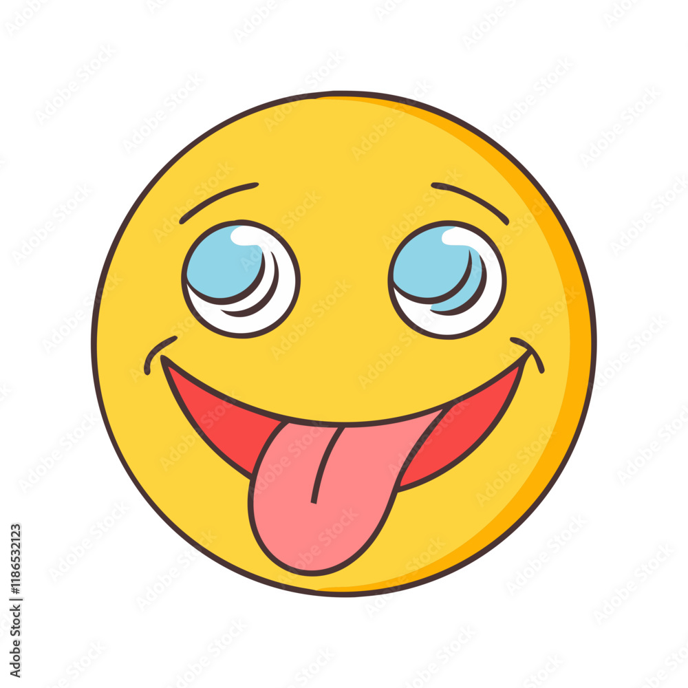 Fototapeta premium silly prank face vector icon, fools’ day vector illustration - simple illustration of silly prank face perfect for logos, and fools’ day-themed designs.