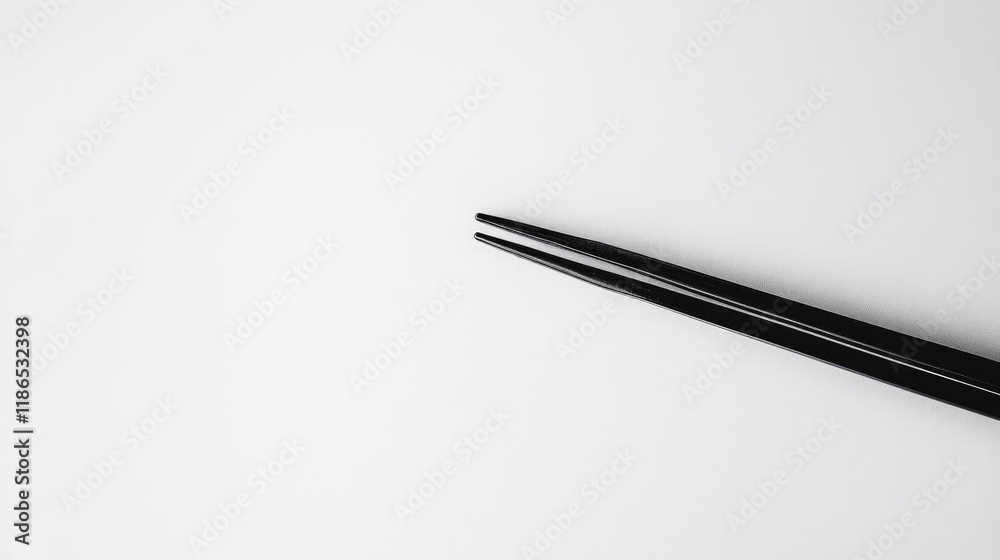 Sleek black tweezers positioned on a clean white background showcasing simplicity and elegance in design and functionality Sleek black tweezers positioned on a clean white background showcasing simplicity and elegance in design and functionality