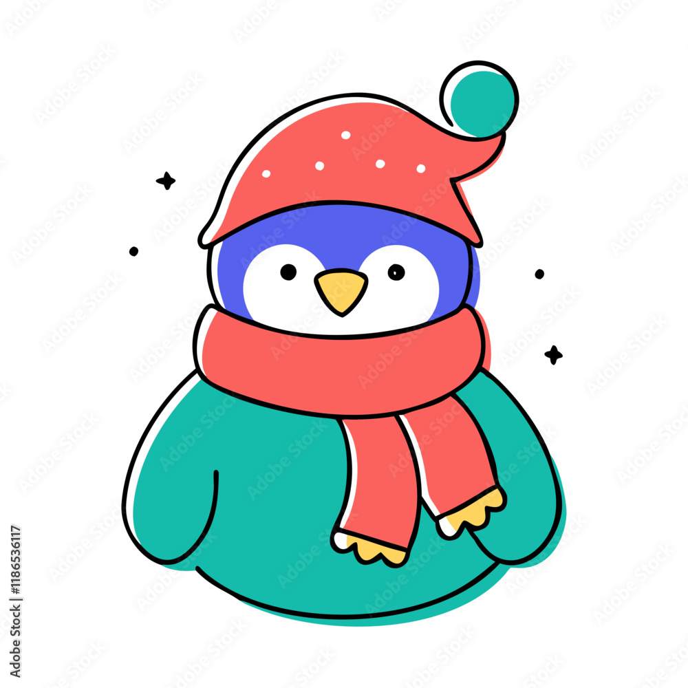 Adorable Penguin Illustration - High-Quality Vector for Holiday Designs Adorable Penguin Illustration - High-Quality Vector for Holiday Designs