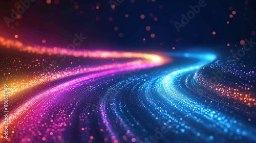 Vibrant Neon Streams in Abstract Glowing Pattern