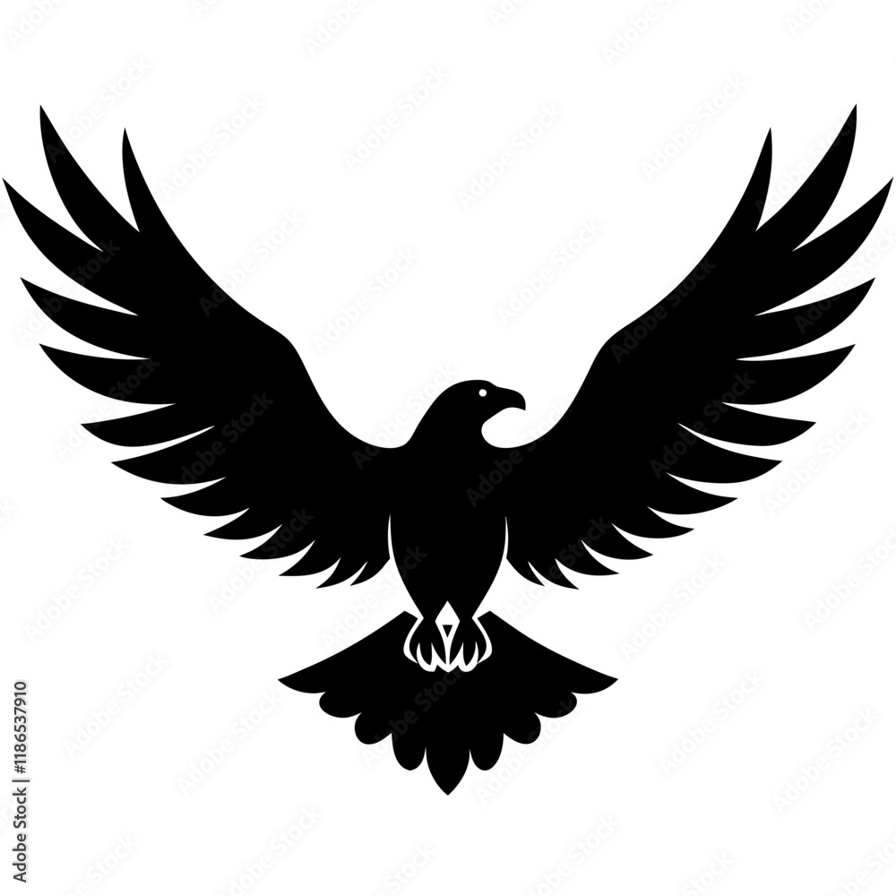 Obraz premium Eagle Silhouette Vector - High-Quality Illustration for Wildlife and Power Themes