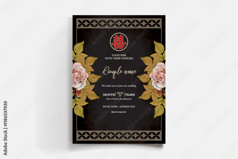 Obraz premium floral bridal shower invitation templates