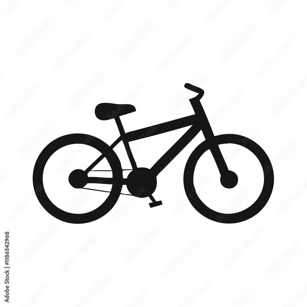 Simple Black Bicycle Icon - High-Quality Vector Design for Outdoor Themes Simple Black Bicycle Icon - High-Quality Vector Design for Outdoor Themes
