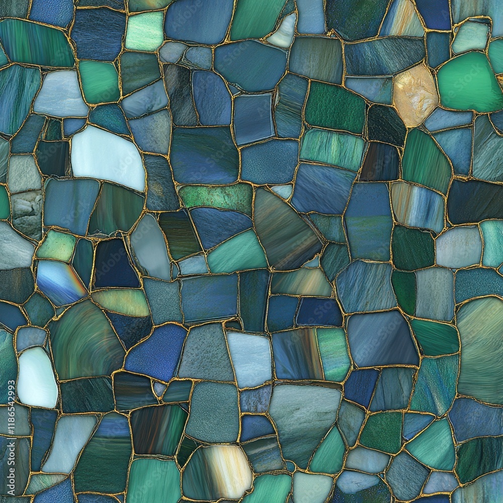 Fototapeta premium Seamless 3D Stained Glass Texture and Pattern for Background Use