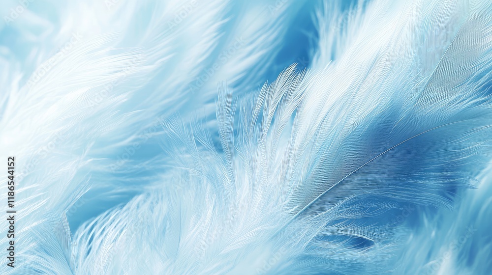 Obraz premium Soft and Delicate Blue Feathers Creating a Serene Background Texture for Creative Projects