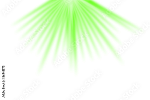 Sparkling green star with glowing flickering light on transparent background, vector explosion effect, dynamic rays and flare, bright shimmering lights