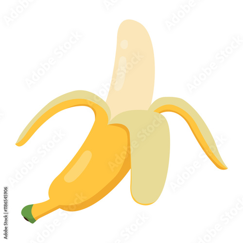 Ripe banana. Vector illustration in flat style