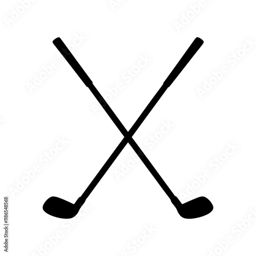 Crossed golf club silhouette icon vector illustration design on white background.